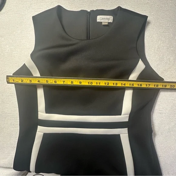 Calvin Klein Black and White Sheath Dress 14P - Picture 8 of 15